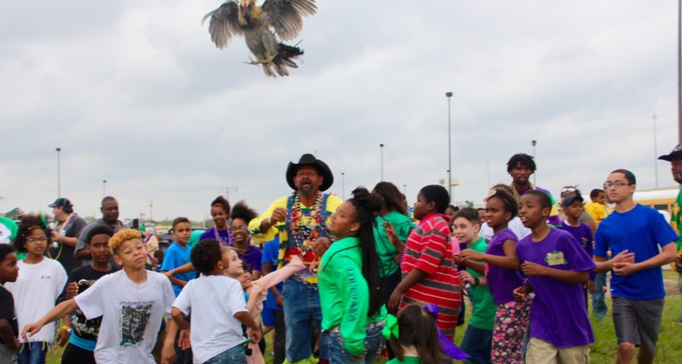 Have you ever seen a chicken on the run? Near Lake Charles, Louisiana you will find one or two in the Iowa Chicken Run