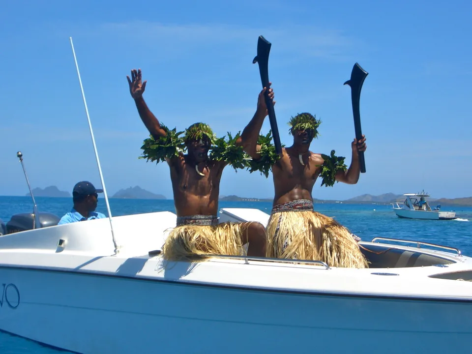 Our welcome from Castaway Island Resort in Fiji!