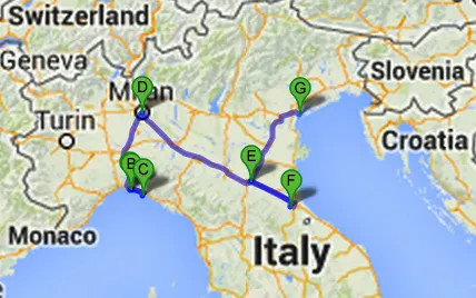 Map of Italy Destinations