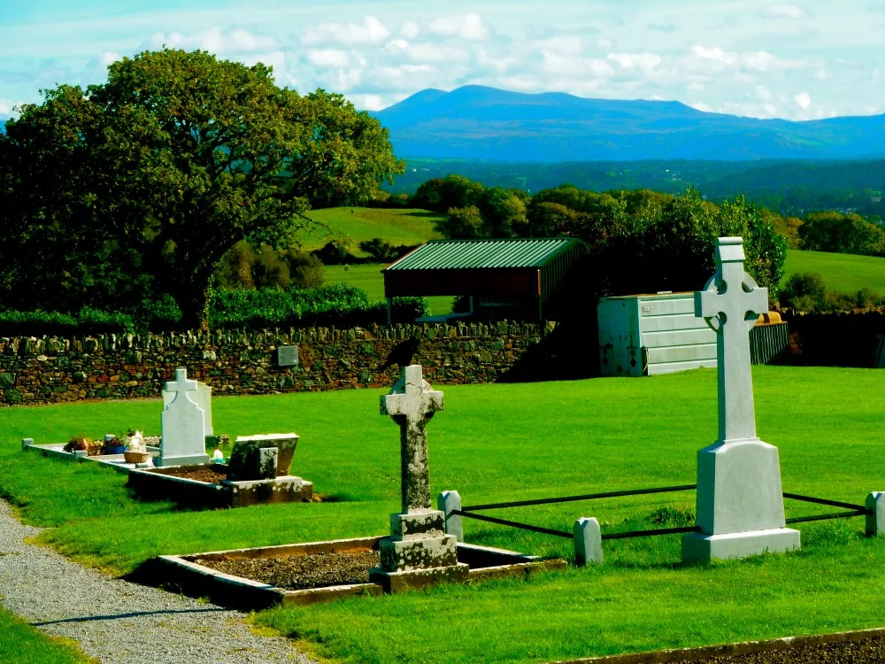 Aghadoe Church and Round Tower cemetery in Killarney, Ireland