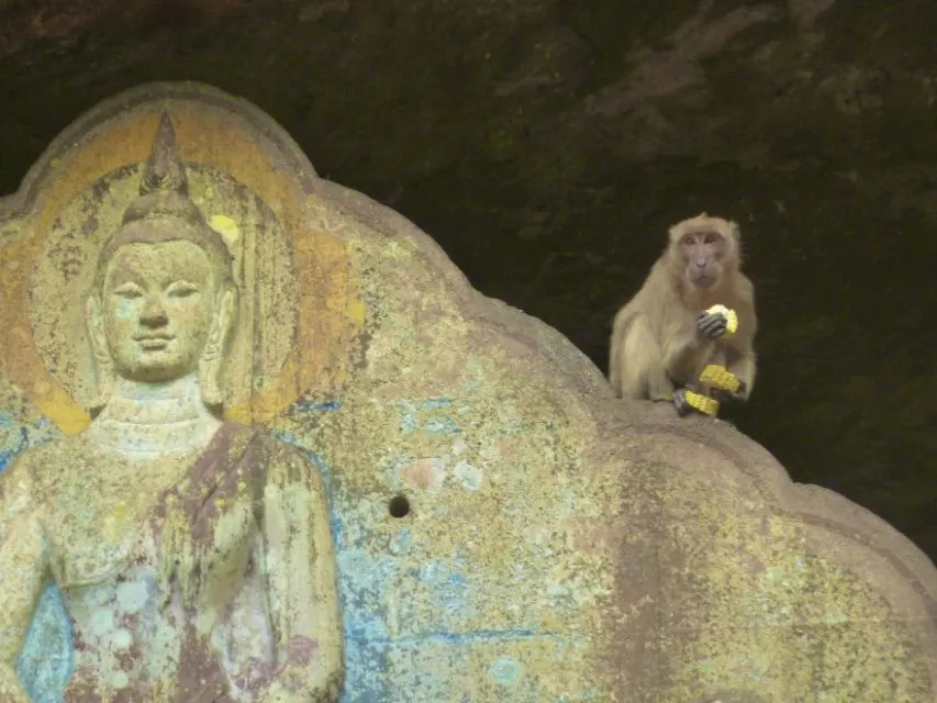 Suwankuha Temple, which is also known as the ‘Monkey Caves outside of Phuket, Thailand