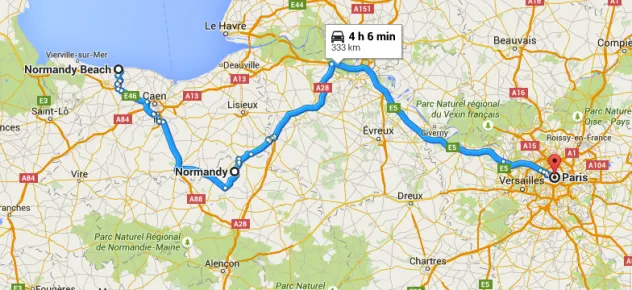 Map of Normandy: Normandy, France: Tours of Normandy Beach, Normandy Tours from Paris, Normandy Beach