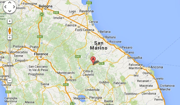 Map - Mercatello sul Metauro, Italy