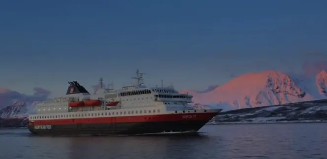 Hurtigruten Ship with Northern Lights in Norway https://ooh.li/1047f24