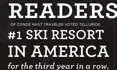 Telluride, CO, photo courtesy of Telluride Ski Resort
