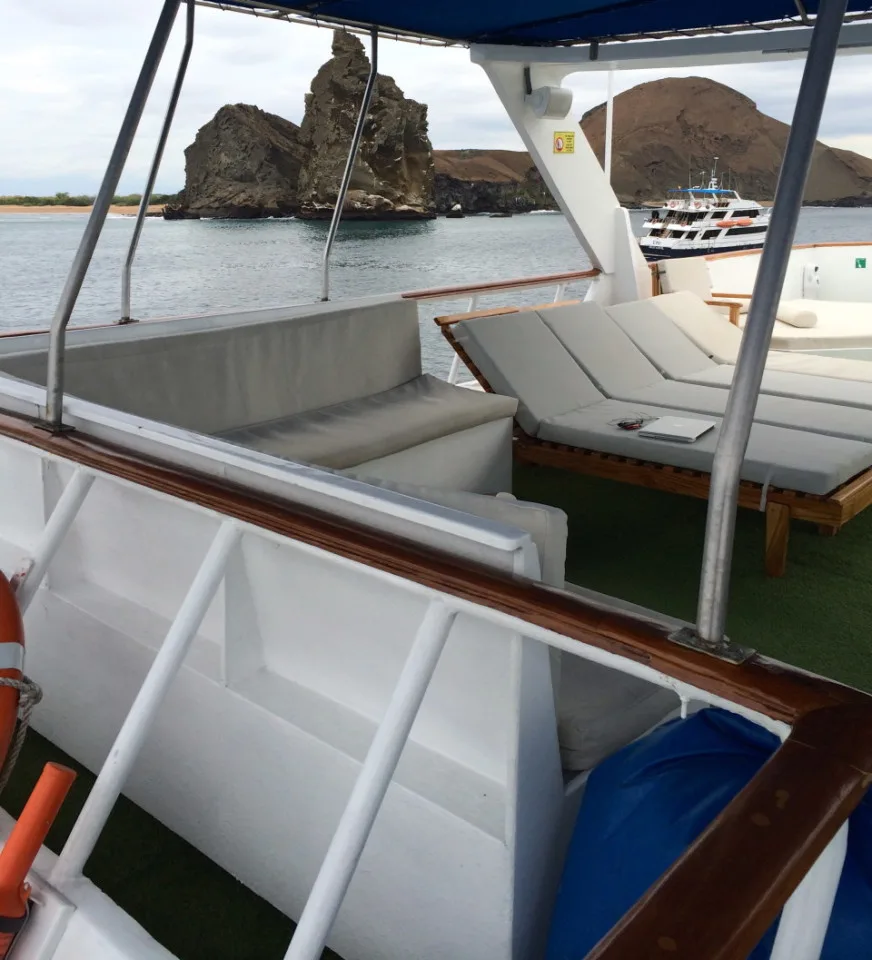 Top deck of the Ecoventura yacht