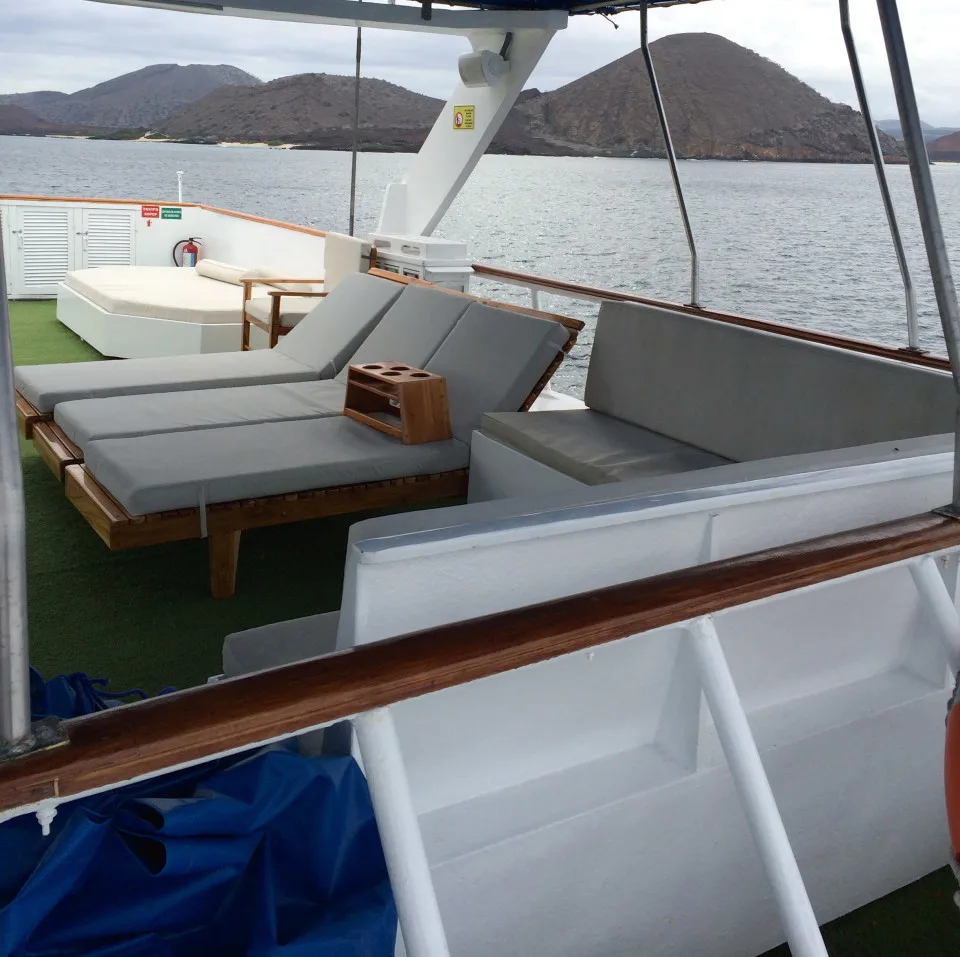 Top deck of the Ecoventura yacht