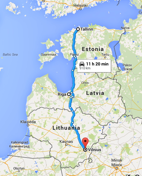 Tour of the Baltics, Baltic Tours, Baltic Capitals Map