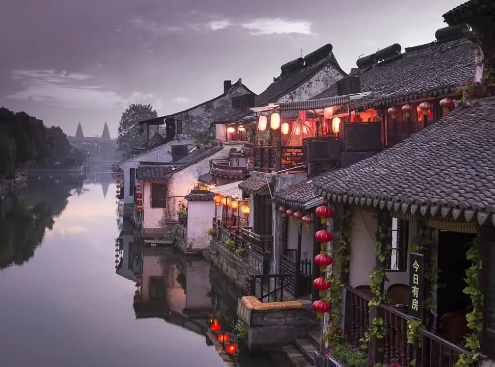 Refections of China's Water Town, canal housing