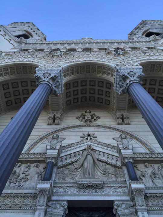 Basilica of Notre-Dame de Fourvière, Lyon lion statue, Southern France, Viking Tours, My Viking Journey, French flowers, Lyon street scene