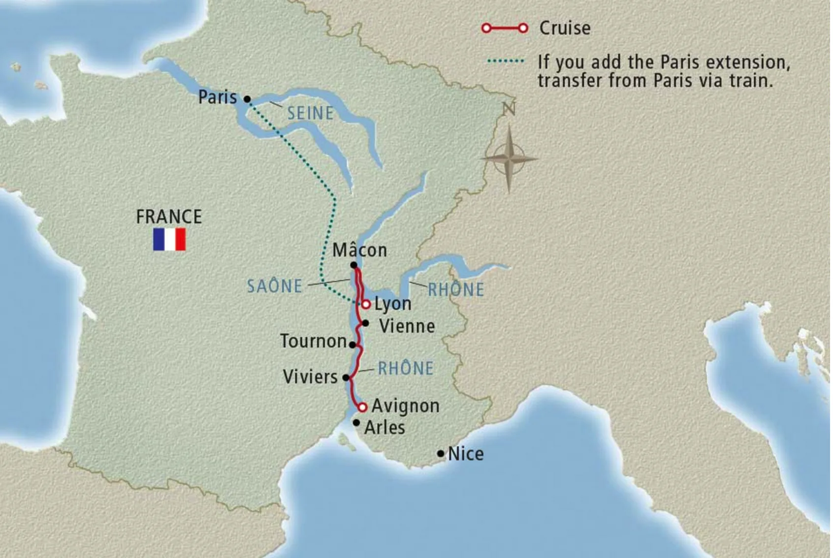 Map of Southern France, Southern France, Viking Tours, My Viking Journey