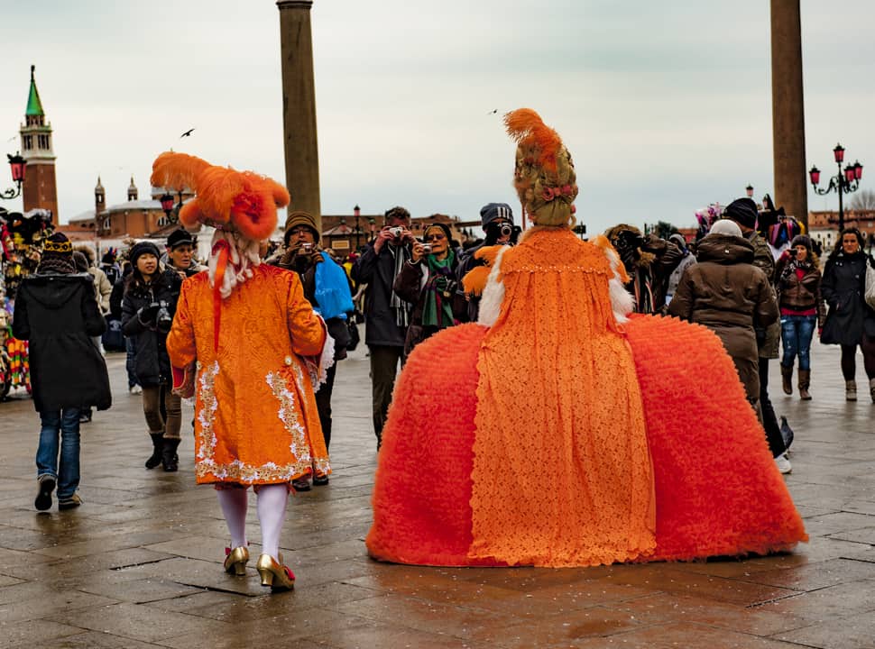 People watching during the Venice Carnival