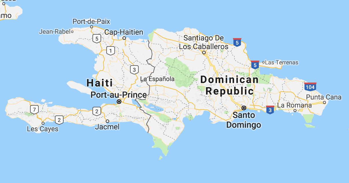 Dominican Republic Foods, Dominican Republic map
