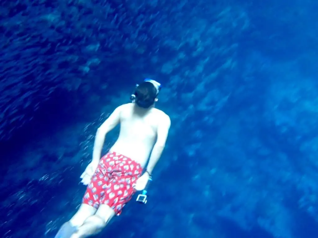 A thing to do in Tonga: Snorkel in Swallows cave