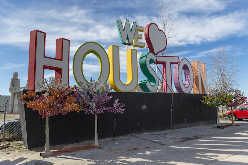 Houston Sign that says we Love Houston