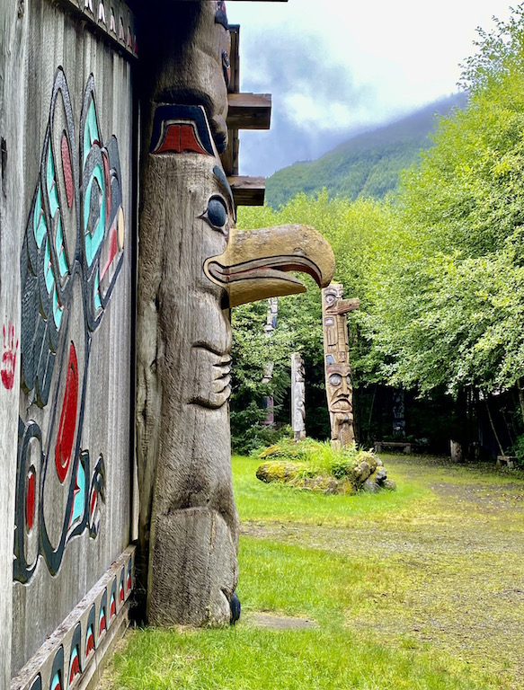 Bird like totem pole in Alaska