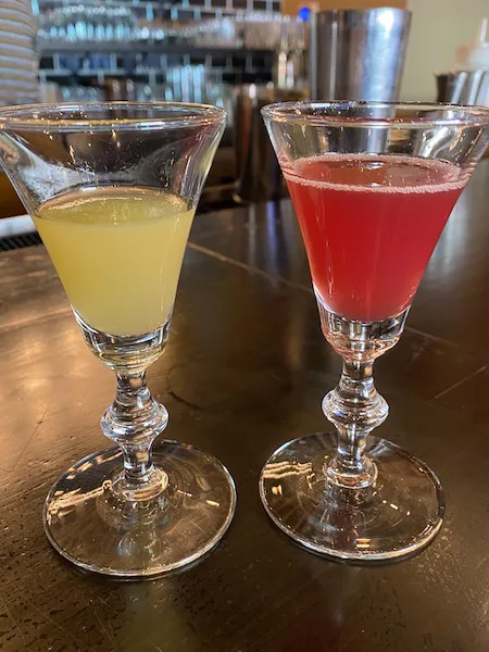 Two Martini's at Backwards Tasting Menu