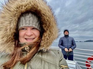 Me and Patrick freezing, what to expect on an alaskan cruise, Alaska Road Trips