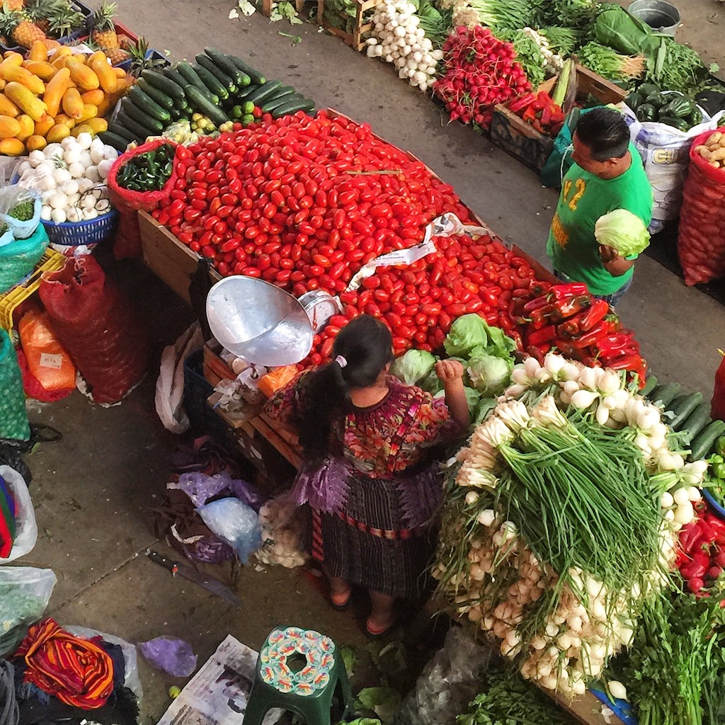 Tomatoes onions and a woman, Antigua Guatemala things to do, Best Restaurants In Guatemala