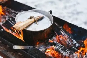 Food on the stove, best camping in northern California