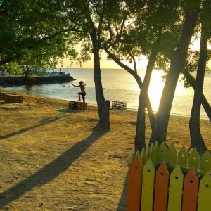 Kid playing near the water, best place to snorkel in key west