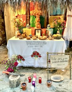 alter with knife, day of the dead Oaxaca