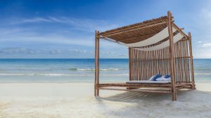 Bamboo tent on the beach, cozumel beaches, Cozumel dive trips