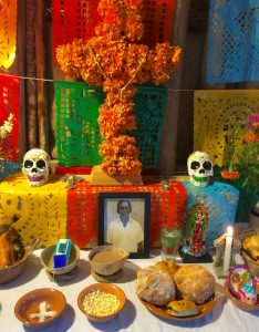 orange cross alter, day of the dead Oaxaca