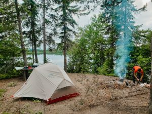 Camping in Ontario, Tent and Fire