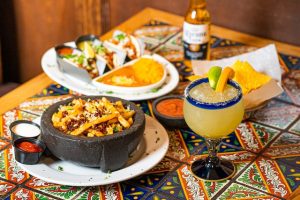 Delicious food, beach bar night, downtown Cancun nightlife