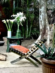 flowers with a red chair, oaxaca mexico beaches