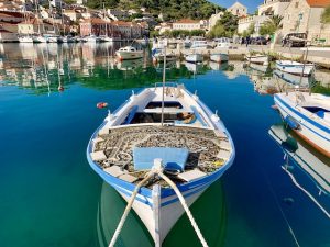 lovely boat with carpet in the marina, best places to visit in Croatia, trips to Croatia, trips to Croatia and Greece, Croatia and Greece:best of both worlds!