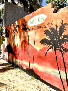 painted wall in zipolite oaxaca mexico, oaxaca mexico beaches