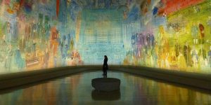 art museums in Italy, man inside an art museum, best airport in Italy