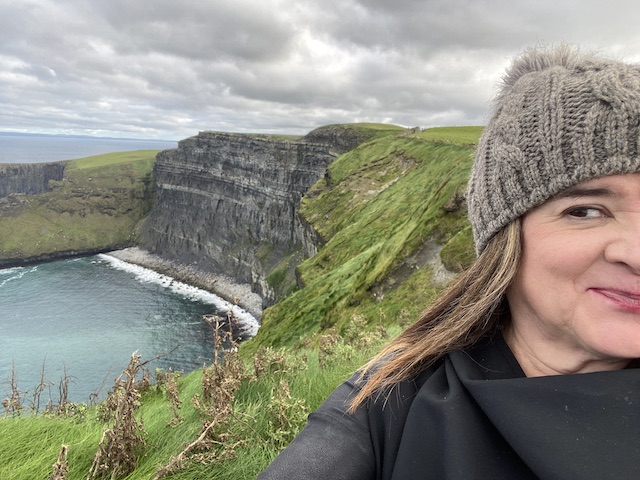 cindy with the cliffs, family trip to Ireland, castle hotels in Ireland