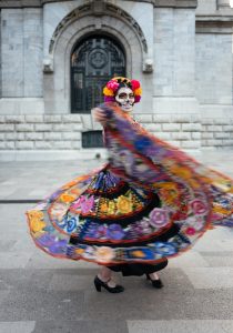 parks in Mexico City, a young girl in costume