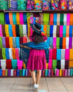 parks, in Mexico City, young girl in front of colors